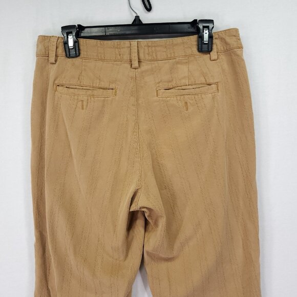 By Anthropologie Pleated Straight Pants Size 28 Textured Trousers High Rise - Picture 13 of 14